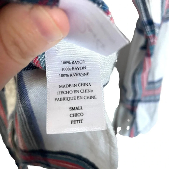 Rails Women’s Hunter Long Sleeve Plaid Button Down in White/Navy/Red Size S - Picture 10 of 14
